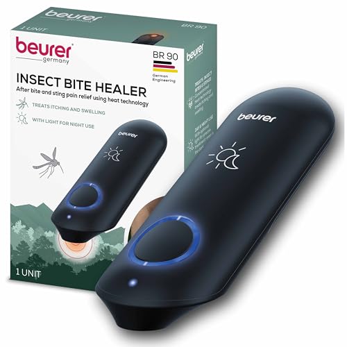 Beurer BR90 Insect Sting and Bite Relief with Light, Chemical-Free Bug Bite Healer for Day and Night, Electronic Heat Device for After Mosquito Bites to Ease Itching and Swelling
