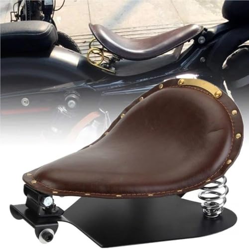 Asiento individual para motocicleta con soporte de resorte 3 y base 4