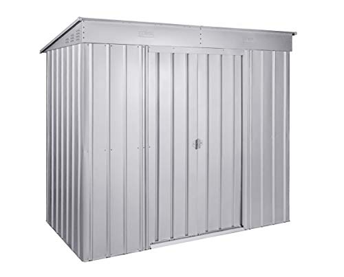 Globel Gerätehaus Pultdach Skillion 84, Silber metallic