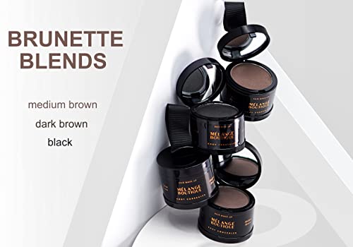 Melange Boutique Hairline Powder Instant Formula (Black) Root Touchup Hair Loss Powder For Gray Root Line, Root Concealer For Thinning & Bald Spots #TOP1