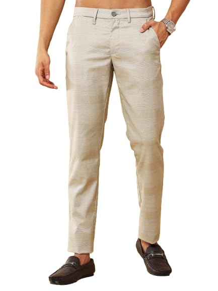 melvin jones Premium Cotton Trouser for Men | Check Pattern Formal & Casual Wear | Regular Fit | Size 30 | MJTR021/30-picture-37