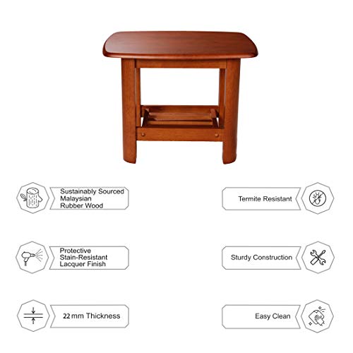 Image of Woodness Venus Solid Wood Coffee Table (Matte, Dark Oak)