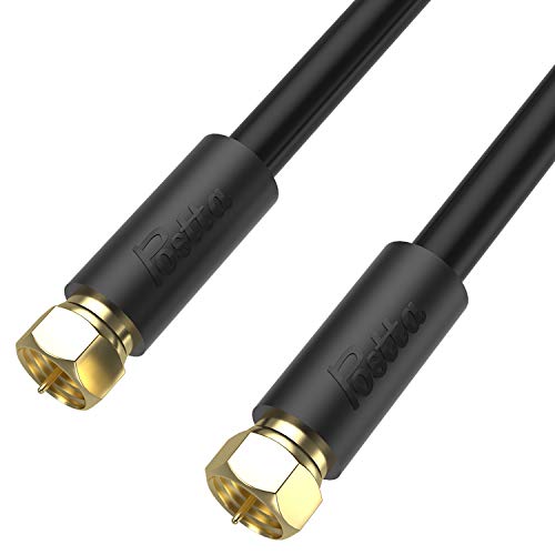 Coaxial Cable(50 Feet) Postta Triple Shielded Digital RG6 Antenna Cable with F-Male Connector Pin-Black - Thumbnail 7