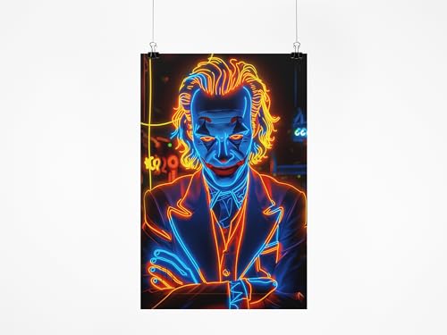 Affiche Le Joker en néon Tableau d'art mural Batman 50x70 cm