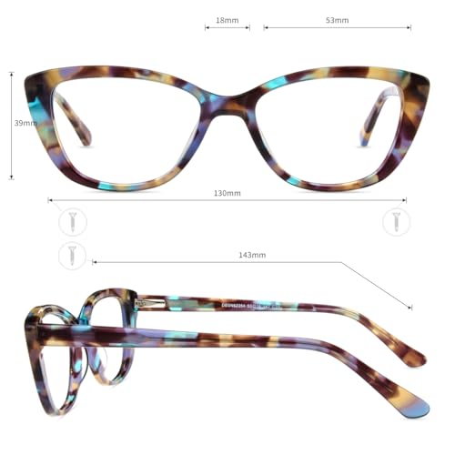 Image of Firmoo Blue Light Blocking Computer Reading Glasses Vintage Cateye Acetate Frame for Women 0.5x-3.0x