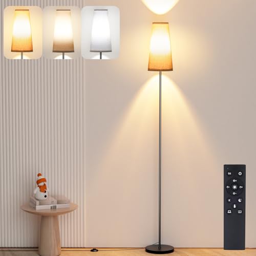 LED Floor Lamp 67 Modern Standing Lamps with Remote Control 3 Color Temperature Dimmable Brightness Foot Switch Standard Tall Floor Lamps for Living Room Bedroom Office(9W Bulb Included)