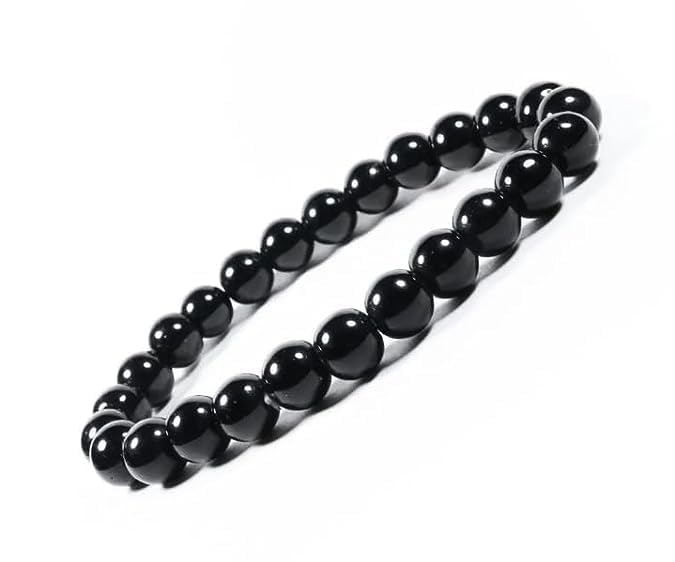 ManakGems Hakik Bracelet Original Certified Best AAA+ Sulemani Kala Hakik Stone Bracelet Black Agate Bracelet Round Beads Black Akik Bracelet for Men & Women सुलेमानी हकीक ब्रेसलेट-image-28