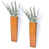 ZELURA 2PS Wood Wall Planters for Artificial Plants, Wall Decor, Modern Farmhouse Decor for Living Room Bedroom Bathroom