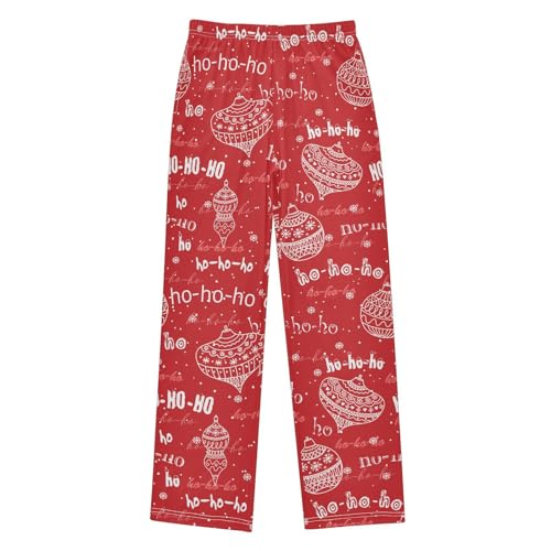 Santa Laugh Christmas Ball Boys Long Pants Soft Trousers Elastic Waist Kids Lounge Bottoms with Pockets S-XL - Main Image