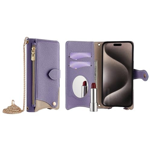 ミラーx小銭入れxチェーン Xperia 1VII 10IV ケース手帳型 ショルダー エクスペリア10VII エクスペリア10VI V IV III スマホケース コインケース付き ミラー付き ショルダータイプ お財布スタンド かわいい 縦 横 掛け替え