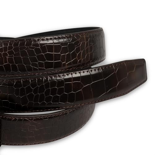 Image of Aurolran Men&Womens Leather Dress Belt Business Automatic Buckle Belt Color-Black Silver Gold