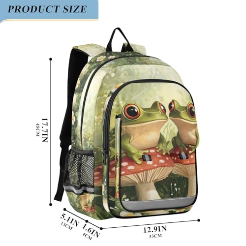 Frog Mushroom Leaf Flower Backpack for Kids Boys Girls Elementary School Bag Casual Bookbag Daypack2