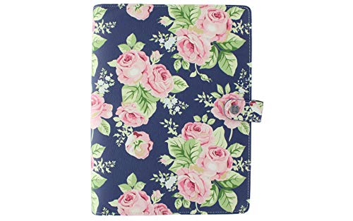 Business Pu Leather Portfolio Binder By Webster's Pages, Padfolio For Women With Composition Notebook - Navy Floral 8.25 X 10.75” #TOP26