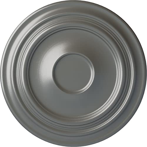 Ekena Millwork CM24TRSLS 24 3/8"OD X 1 1/2"P Traditional Ceiling Medallion Fits Canopies Up to 5 1/2", Silver