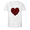 Valentine Shirts for Women Love Heart Print Short Sleeve T Shirt Lightweight Casual Outdoor Holiday Fashion Ladies Tops heart tshirt White 3XL #2