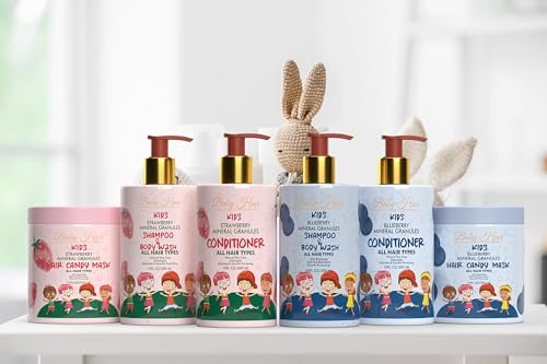 Baby Hair Kids: Vegan Strawberry & Mineral Granules Shampoo & Body Wash Ph- Balanced Sulfate-Free thumb #3