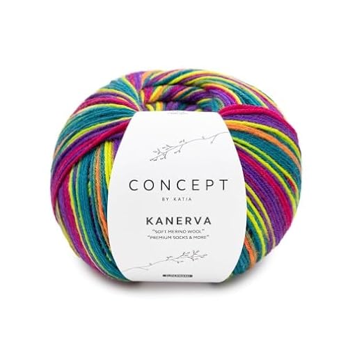 Katia Concept Chaussettes Kanerva 150 g &ndash; Couleur 101 &ndash; Orange/m&ucirc;...