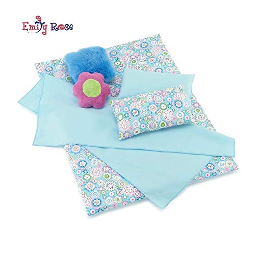 Emily Rose 18 Inch Doll Accessories for My Life and American Girl Dolls | 6 Piece Reversible Doll Accessories Bedding Set for 18 Inch Doll Beds | Fits 18