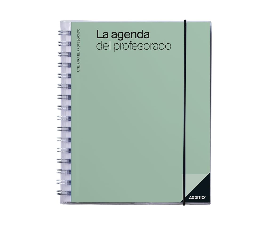 ADDITIO - La Agenda del Profesorado | Planificación trimestral | Semana vista | Evaluación | Tamaño 16,5 x 21,5 cm. | Español | Verde ADDITIO - La Agenda del Profesorado | Planificación trimestral | Semana vista | Evaluación | Tamaño 16,5 x 21,5 cm. | Catalán | Azul