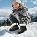 Chririnla Dragon Little Girls Boots Kids Boys Snow Boots Fashion Sneakers Keep Warm Winter Snow Shoes with Fur Lining Plush Lightweight Ankle Booties for Outdoor Walking,Size 13.5
