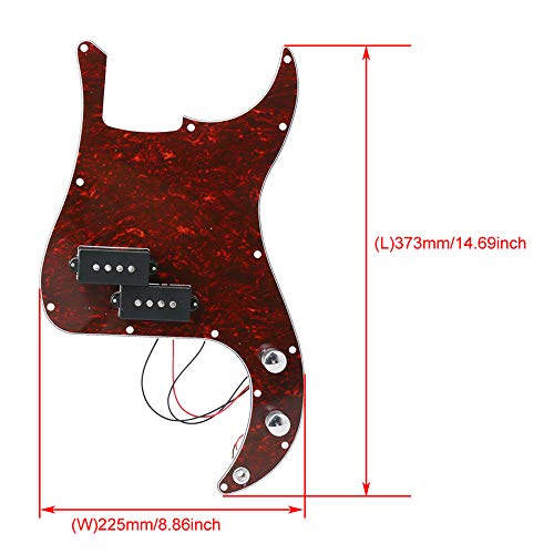 Lovermusic Loaded P-Bass simili Écaille de tortue Pickguard W/Pickup kit - Les Beatles, Paul McCartney, John Lennon, RIngo Starr, George Harrison Lovermusic Loaded P-Bass simili Écaille de tortue Pickguard W/Pickup kit – Image 7