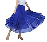 CISMARK® Elegant Ballroom Dancing Waltz Dance Party Long Swing Mesh Skirt, Purple, One Size-Medium