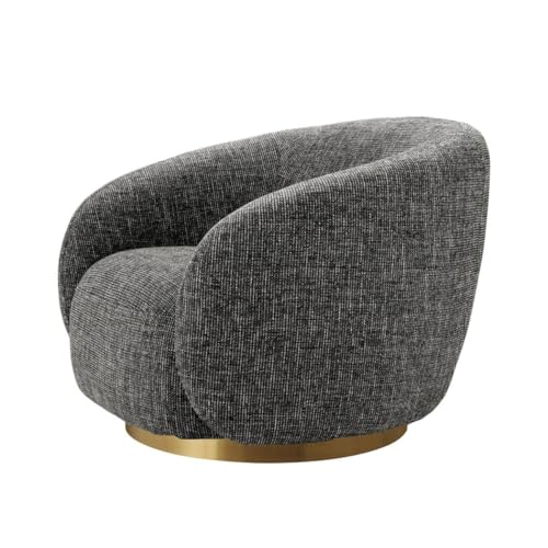 Image of Kingsman Furnitures Brok Swivel Luxury Accent Arm Chair 360 Degree Rotatable Sofa for Home | Bedroom, Living & Drawing Room | Ultra Soft and Comfortable for Lounge (Rocat Black, Non-Swivel)