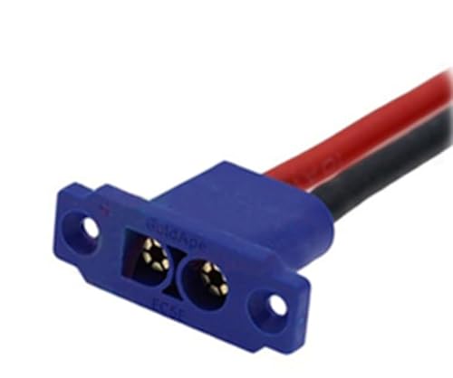 2X Stück Einbaustecker EC5E EC5E-M mit Gummikappe und Schrauben Goldstecker 2Pin Hochstrom 60A Blau für EC5 DIY Lipo Akku Anschluß