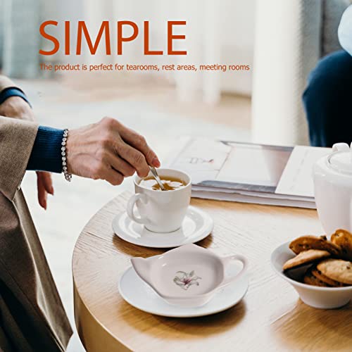 UPKOCH 8 Stück Keramik-Teebeutel-Untertassen Schmuckhalter Küchenschrank-Organizer Kleiner Ständer Teebeutelhalter Untertassen Teebeutelhalter Teekannenform Dekoratives – Bild 4