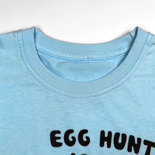 Image of Kids Easter Shirt for Boys Girls Tractor Eggs Hunt T-Shirt Toddler Short Sleeve Easter Outfits Excavator Bunny Tee Top