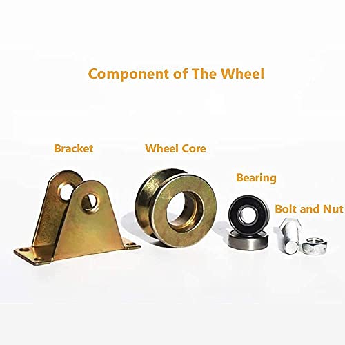 Fieaheily 2" V Groove Wheel Heavy Duty Rigid Caster With Bracket For Inverted Track, Sliding Gate, Rolling Gate, Industrial Machines, Wire Rope Rail, Loading Capacity 660 Lbs - 4 Pack #TOP4
