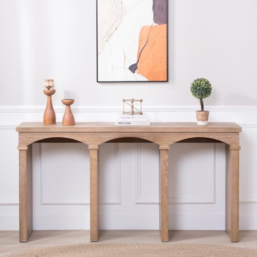 Rustic Archway Console Table Engineered Wood Antique Elegant Arch Detailing