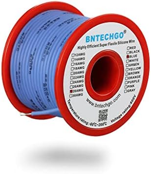 BNTECHGO 28 Gauge Silicone Wire Spool 100ft Ultra Flexible High Temp 200 Deg C 600V 28 AWG Silicone Wire 16 Strands Of Tinned Copper Wire 50ft Black and 50ft Red 2 Separate Wires Stranded Wire