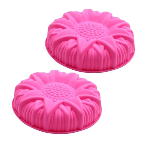 WEKADRIN 2 piezas Molde de Silicona para Repostería Girasol Molde DIY Flexible Reutilizable y Fácil de Desmoldar para Horno y Cocina
