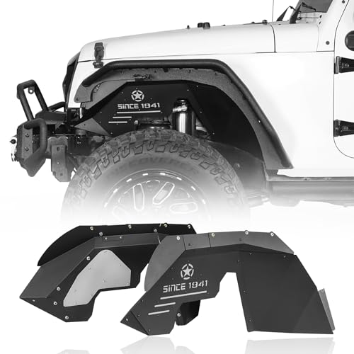 u-Box Aluminum Wrangler JK Front Inner Fender Liners Wheel Mud Guard Compatible with Jeep Wrangler JK & JKU 2007-2018