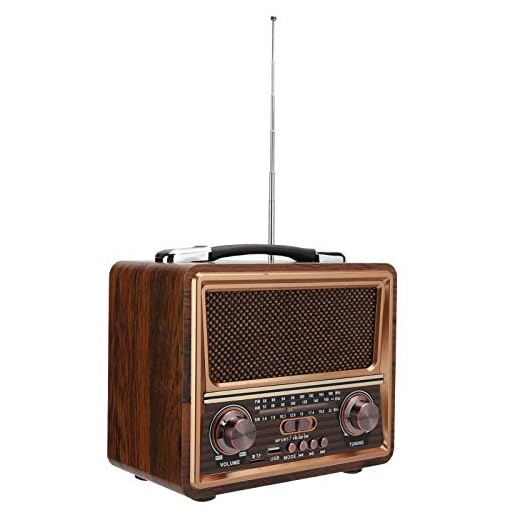 PUSOKEI Radio portátil FM/Am/SW, Radio clásica de Estilo Retro Vintage, con Bluetooth, Radio con Altavoz portátil inalámbrico Recargable, Buen Regalo para Padres(De Madera)