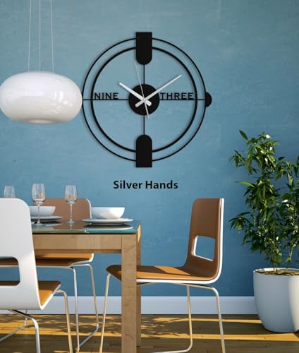 Image of Morden Metal Wall Clock for Living Room, Bedroom, Office, Kitchen, Stylish Wall Clock for Home and Hall, Designer Big Size Modern (DA-216, 60 CM)