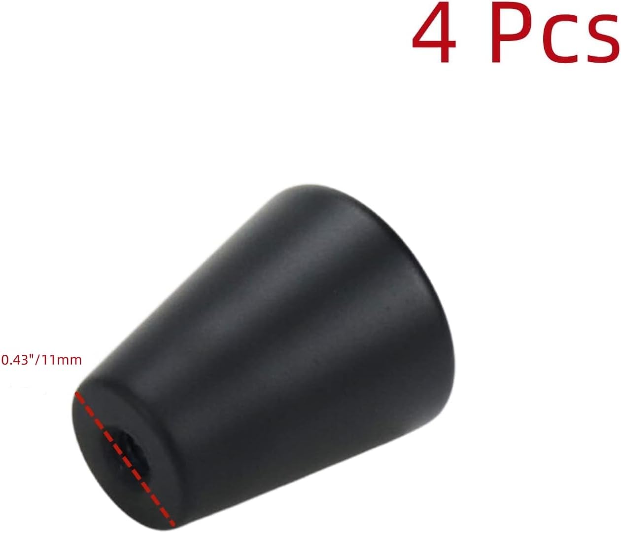 Aluminum Alloy Round Single Hole Small Knob Drawer Cabinet Tapered Knob 20mm/0.78"-Black 4 Pcs (Screw Included)