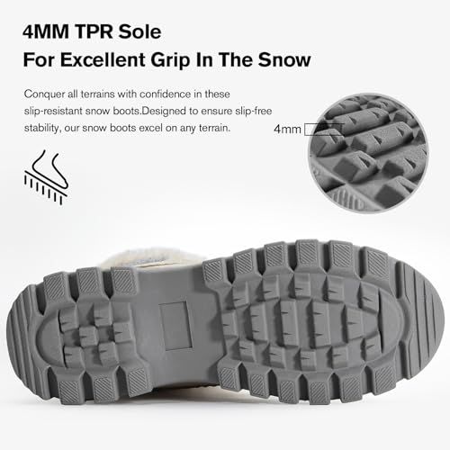 KOLILI Women's Winter Snow Boots Waterproof Warm Duck Boots Outdoor3