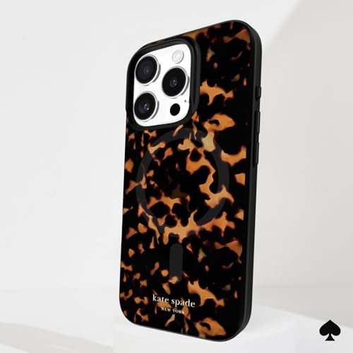 Image of kate spade new york iPhone 16 Pro Case - Tortoise | Compatible with MagSafe - Lightweight Designer Case for iPhone 16 Pro with Anti-Scratch Coating and Speckled Tortoise Design