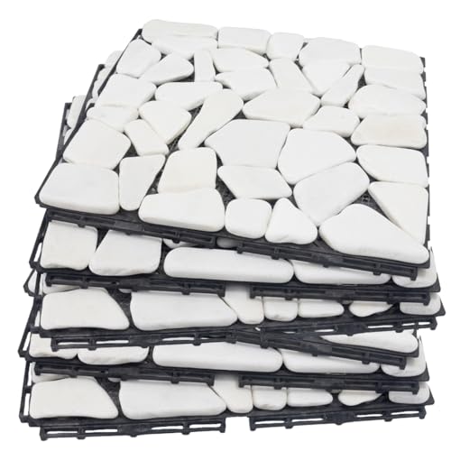 Decking Natural Pebble Interlocking Floor Patio Tiles, Indoor & Outdoor