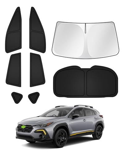 Image of Canvcle Sunshades for Subaru Crosstrek 2024 2025 2026 Accessories Windshield Sun Shade Side Rear Window Shade Cover Sun Visor Shield Privacy Protection Keep Vehicle Cool Black 8PCS