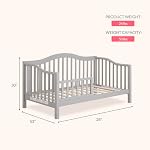 Dream On Me Austin Lit de jour pour tout-petit en gris cailloux, certifié Greenguard Gold, rail de sécurité latéral, finition non toxique, conception de plancher bas, en bois de pin durable