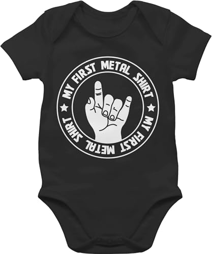 Baby Body Junge Mädchen - Strampler & - My first Metal Shirt - 3/6 Monate...