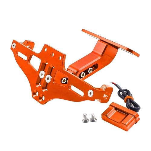 Support Plaque pour TMAX 530 500 560 Support Moto Réglable Orange Éliminateur de Garde-Boue avec LED