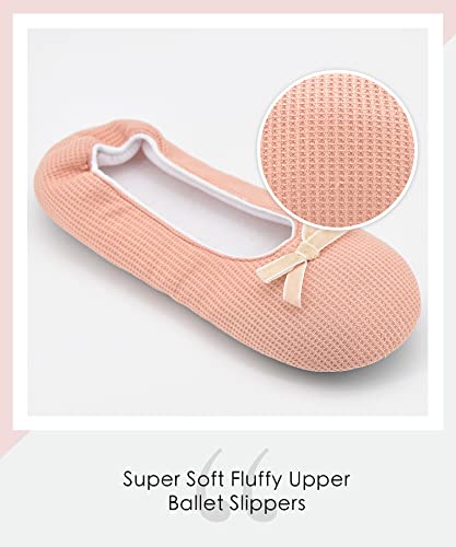 Image of Panda Bros Women's Ballerina House Slippers,Anti-Skid Comfy Warm Ballet Style Slippers