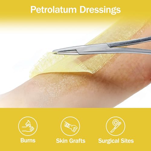 Xeroform Petrolatum Dressing 4x4-25 Gasas de Petrolato Estériles - Banda de Gasa Oclusiva para Cuidado de Heridas - Envuelto Individualmente, Absorbente, No Adhesivo y Libre de Látex miniatura 6