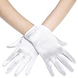 BABEYOND Short Satin Opera Gloves - Wedding Bridal Gloves Tea Party Wrist Banquet Gloves 1920s Flapper Accessories