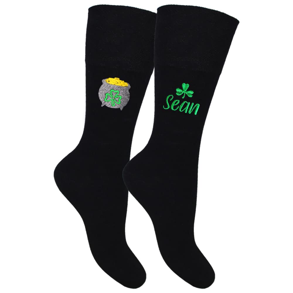 TeddyT's Personalised Men's Irish St Patrick's Day Lucky Socks Gift Set (2 Pair Pack) (as8, numeric, numeric_6, numeric_11, regular, regular, Pot of Gold)