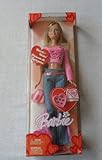 hearts and kisses MATTEL BARBIE poupée blonde SAINT VALENTIN 2004 princesse de coeur, jean et tee shirt rose